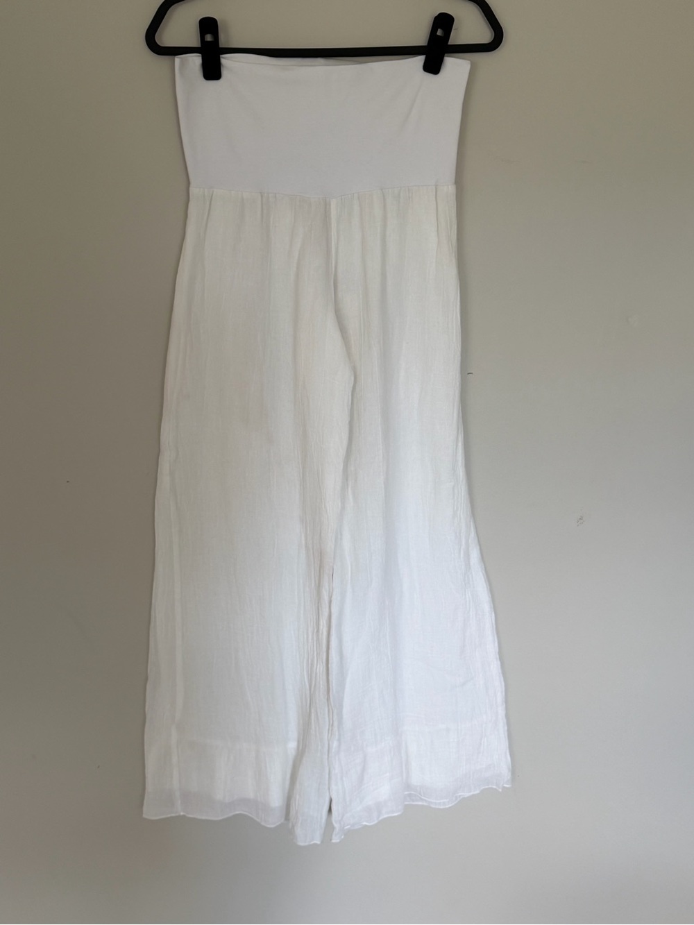 Élan White Strapless Wide Leg Jumpsuit Size L NWT